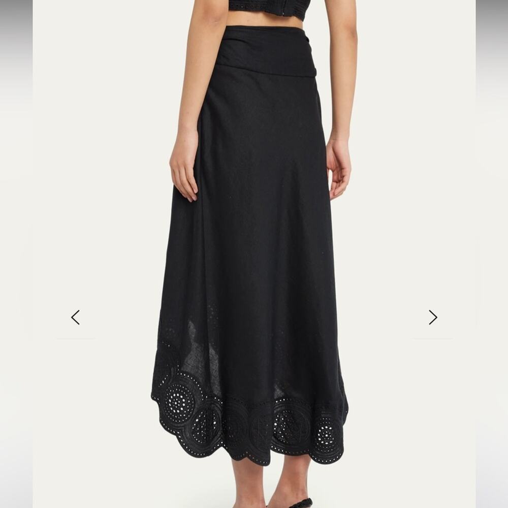 NEW A.L.C. Heather black linen eyelet hi lo skirt - Picture 5 of 15